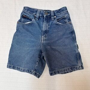 Vintage boys FUBU cargo jorts Jean Short Y2K Medium Wash Blue Carpenter - Size 7